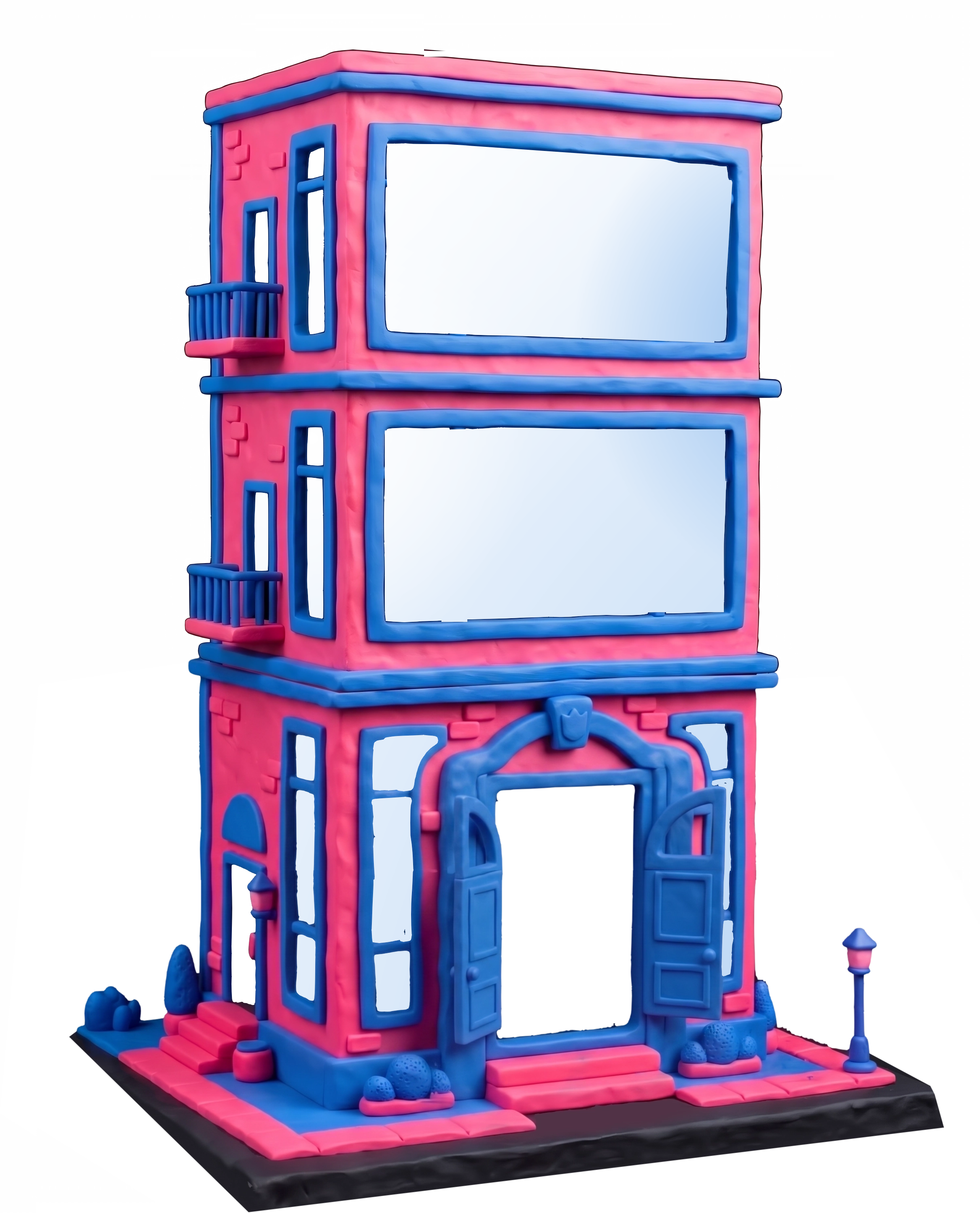 CONTRASTIC 3D Clay Building Facade Frame